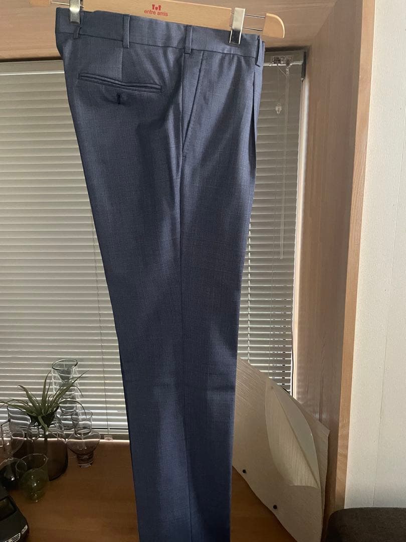 【未使用品　タグ付】ピンなし　ベルベスト　千鳥格子スーツ48