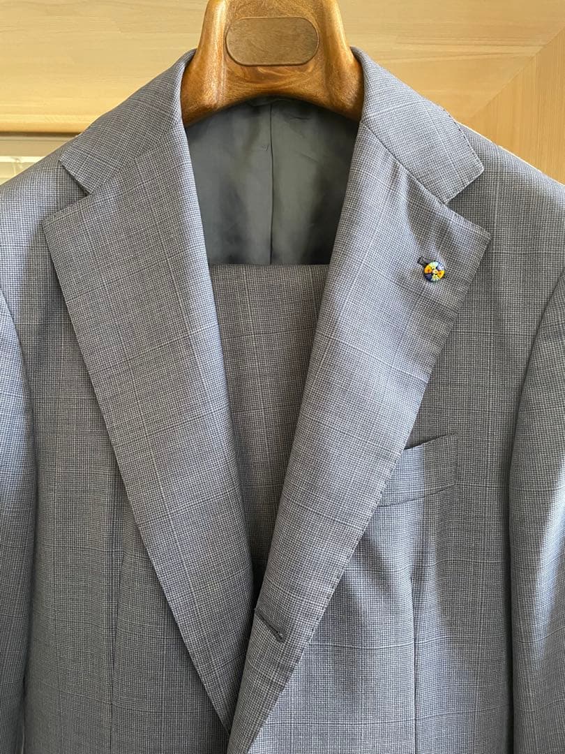 【未使用品　タグ付】ピンなし　ベルベスト　千鳥格子スーツ48
