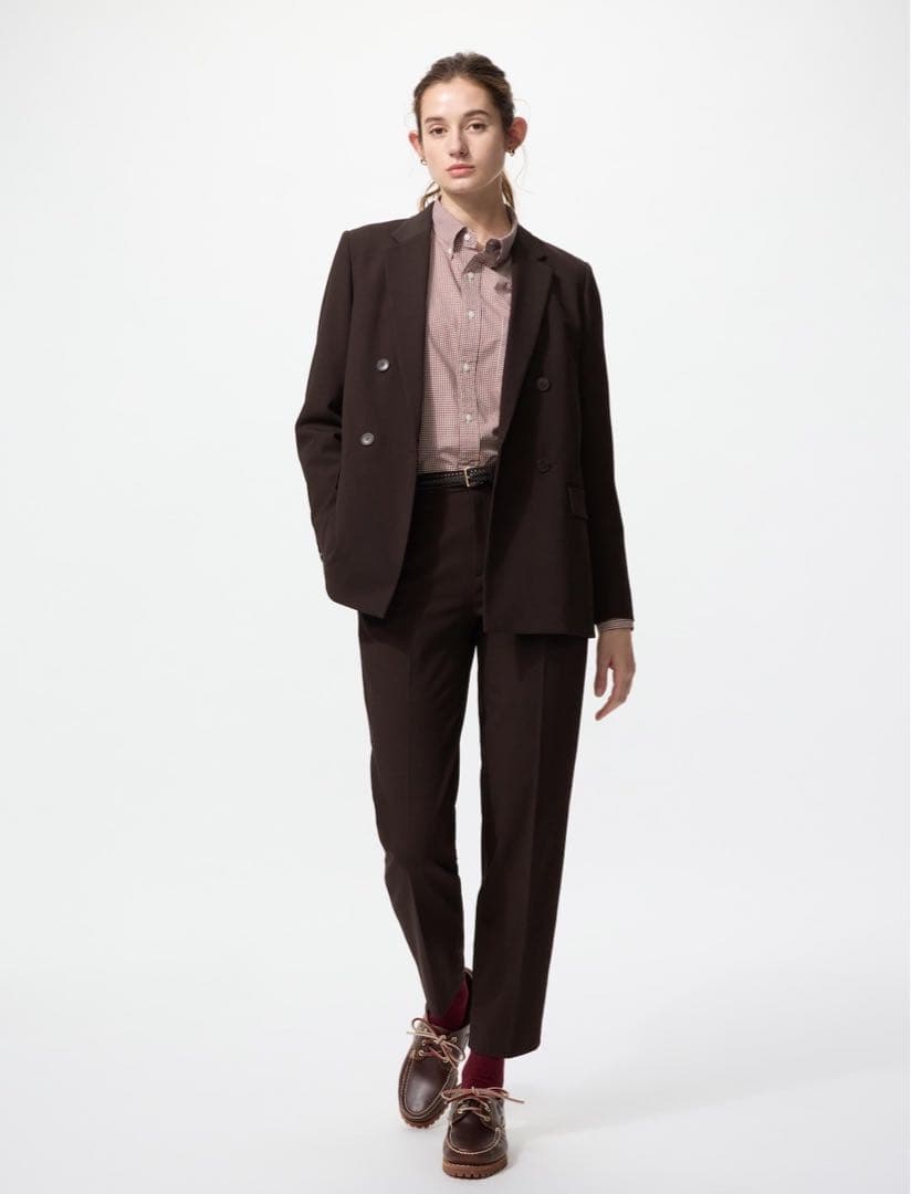 《UNIQLO 完売品》ダークブラウン ダブルジャケット
