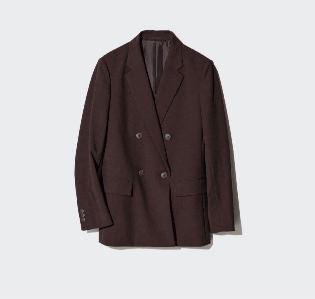 《UNIQLO 完売品》ダークブラウン ダブルジャケット