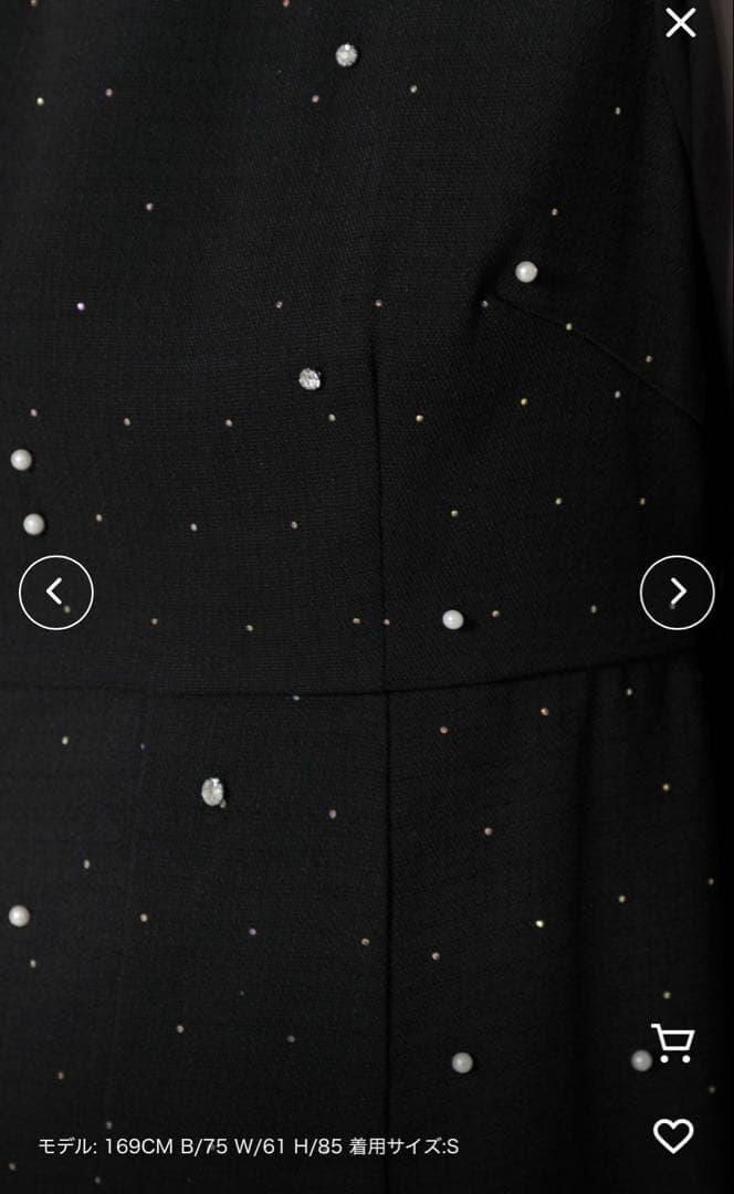 【Leja】パールビーズ ワンピースドレス S