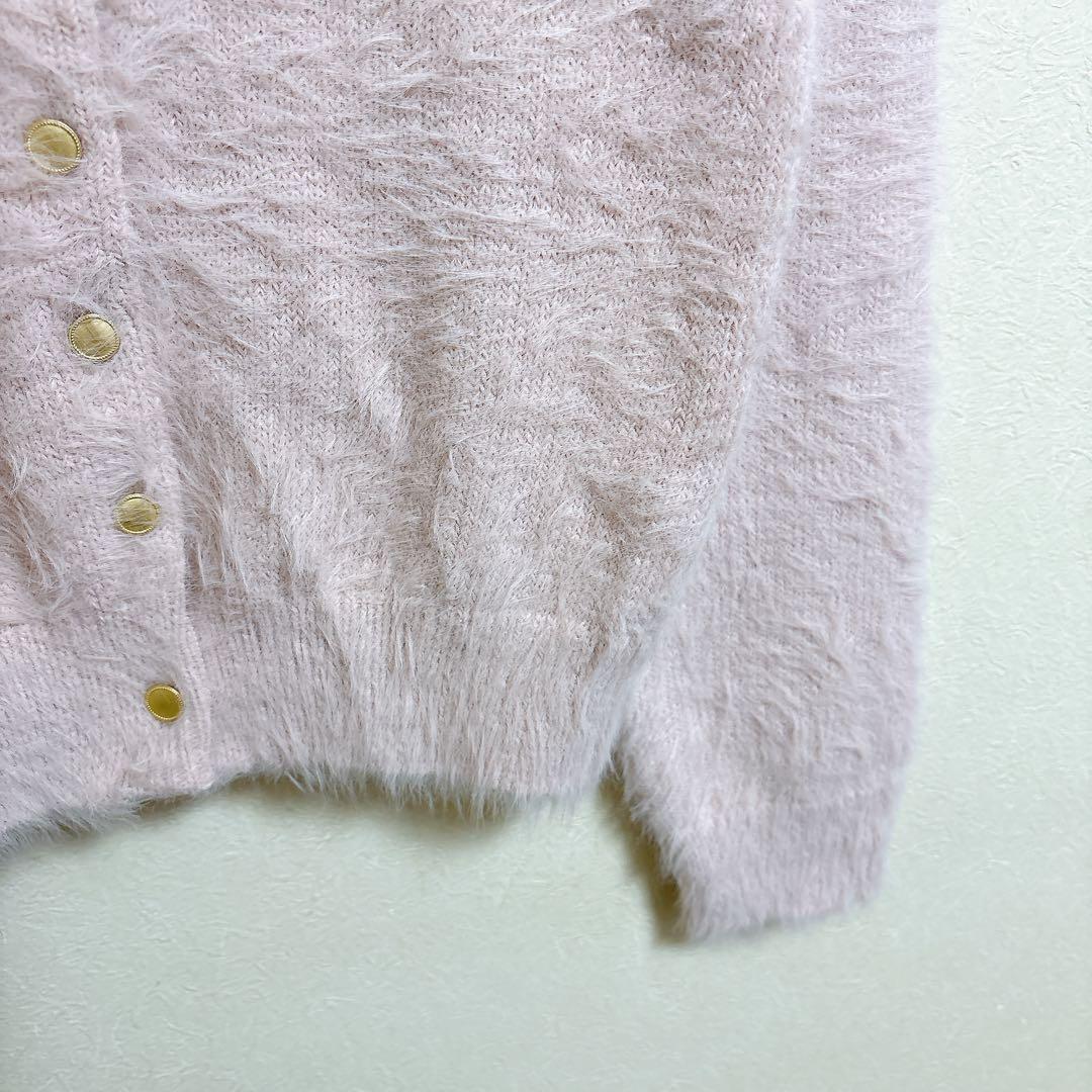 美品 完売品 ラブティックボンボン ヘアリーフェザーカーディガン