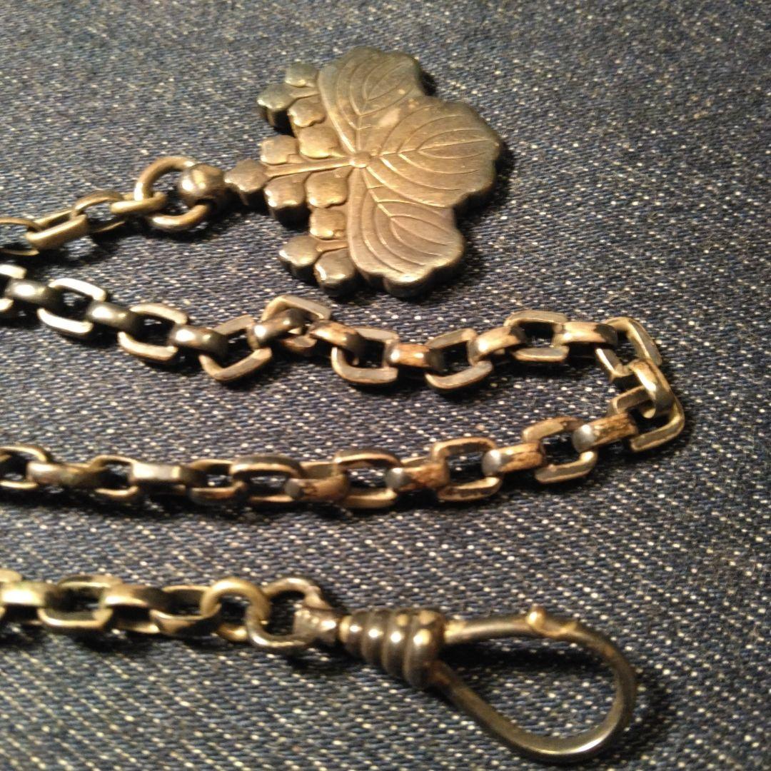 古い懐中時計のチェーン　ビンテージ　カバーオール　K