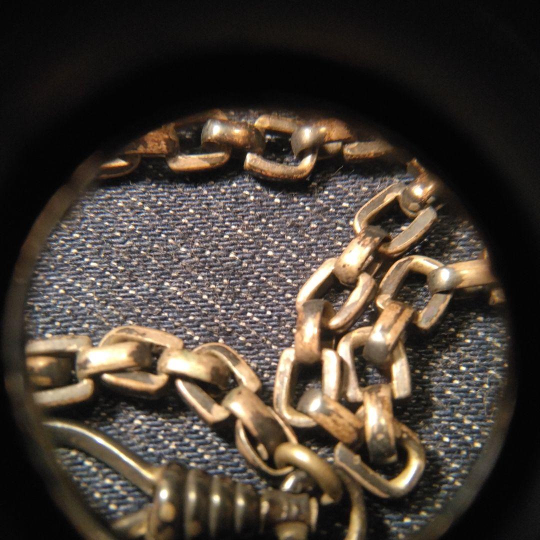 古い懐中時計のチェーン　ビンテージ　カバーオール　K