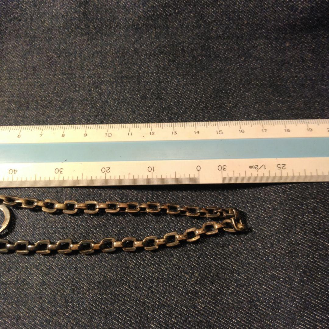 古い懐中時計のチェーン　ビンテージ　カバーオール　K