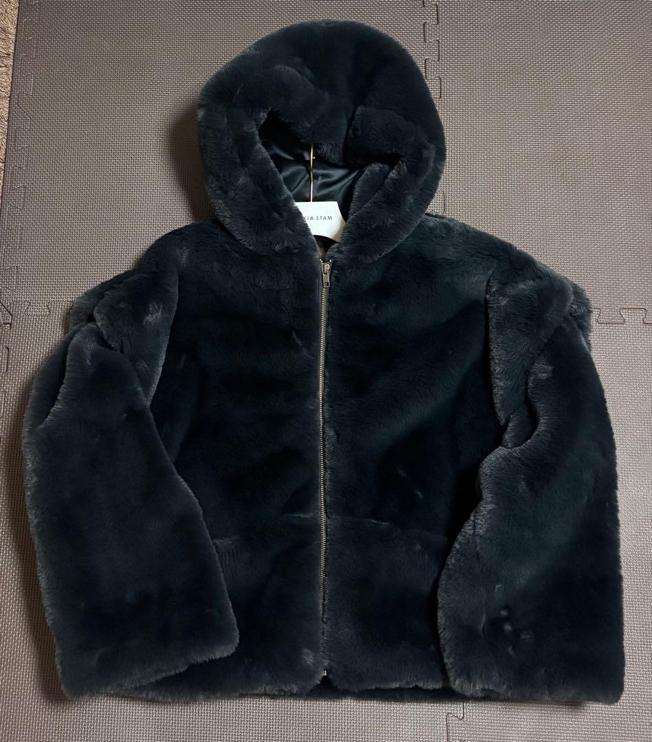ALEXIA STAM Hooded Eco Fur Jacket エコファー