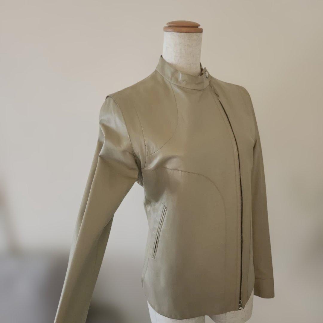 ☆彡コスチュームナショナルの柔らかいレザージャケット/ベージュ38/S〜M相当