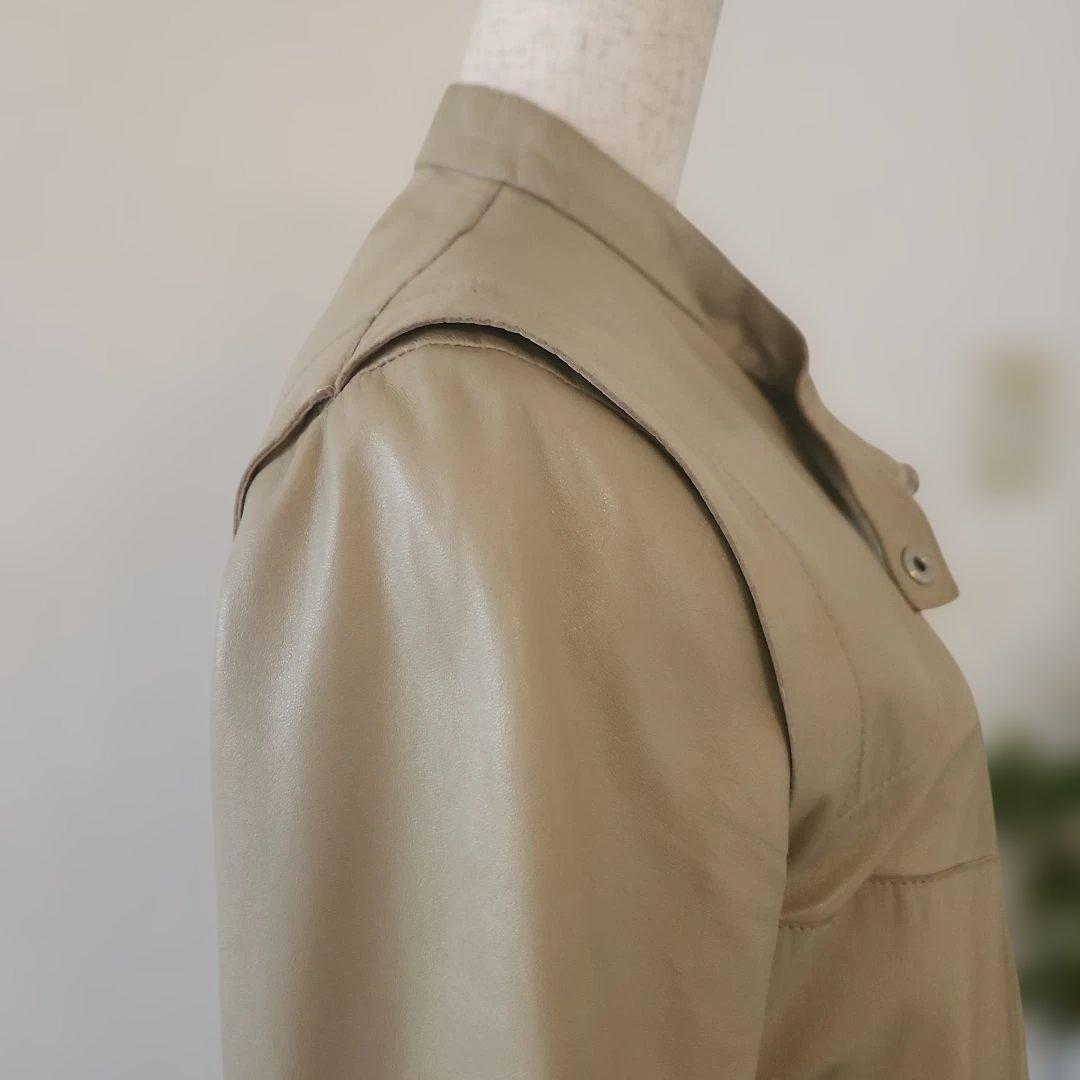 ☆彡コスチュームナショナルの柔らかいレザージャケット/ベージュ38/S〜M相当