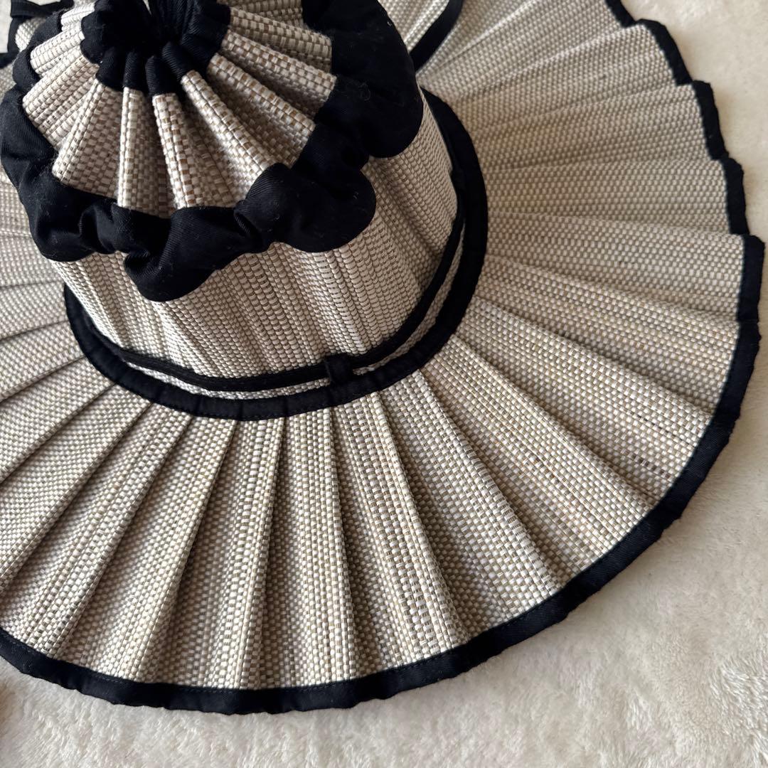 Lorna Murray 麦わら帽子 ベージュ/ブラック L