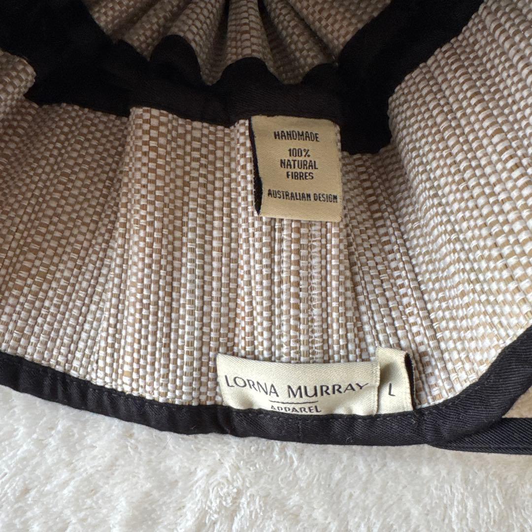 Lorna Murray 麦わら帽子 ベージュ/ブラック L