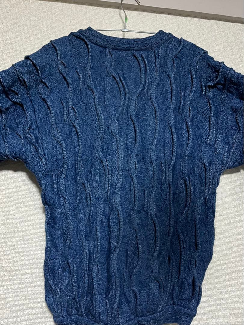 COOGI BLUES ダークブルー ケーブル編みセーター M