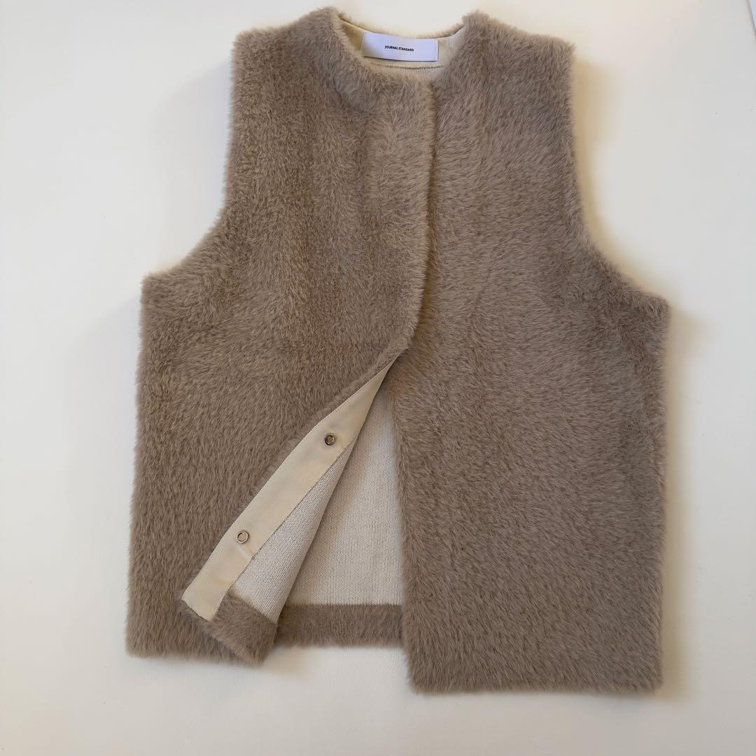 訳あり人気商品✨ジャーナルスタンダード　ダブルフェイスフェザークルーネックベスト