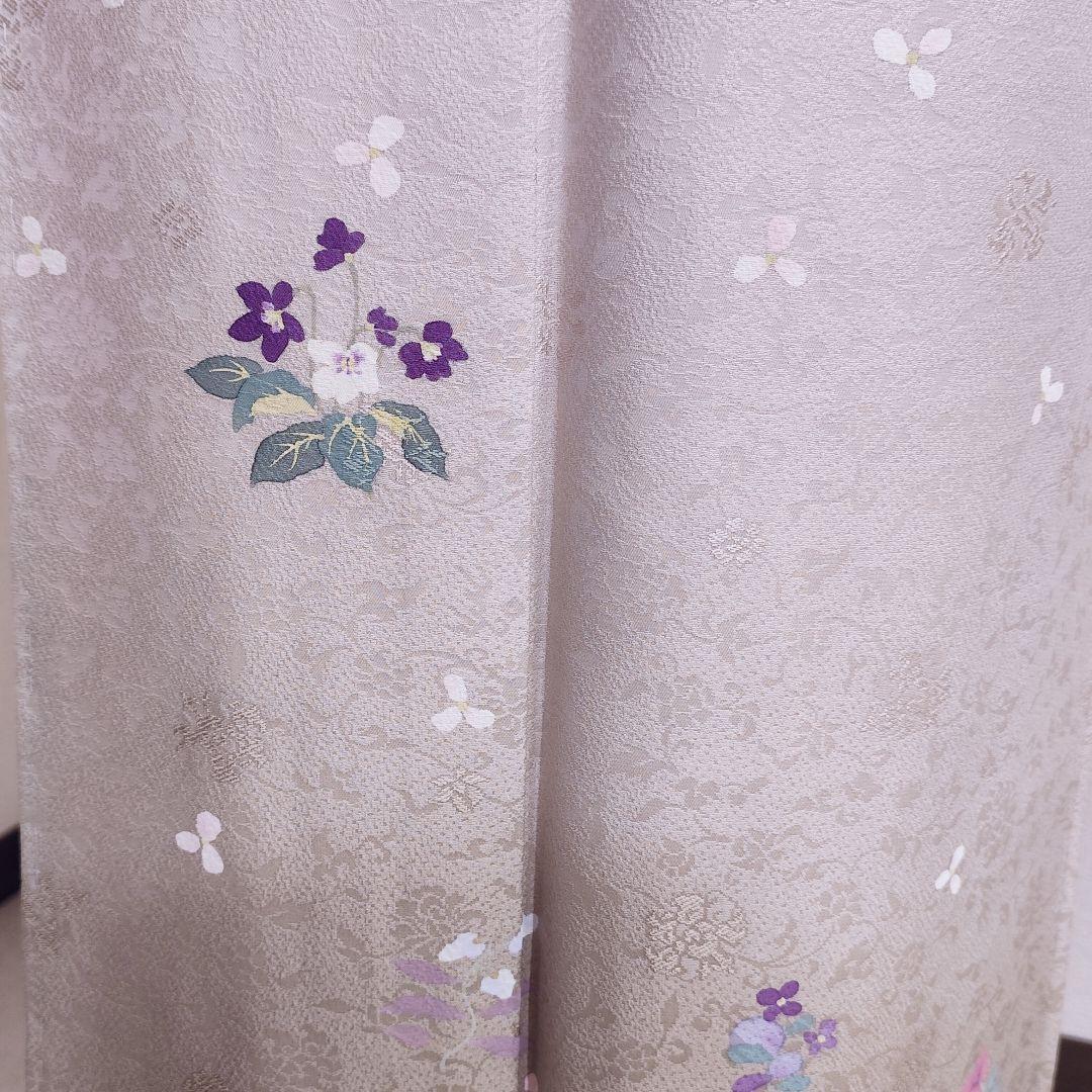 ❰6555❱ フルセット　付け下げ　桜鼠　付下げ　袋帯　入学式　卒業式　正絹着物