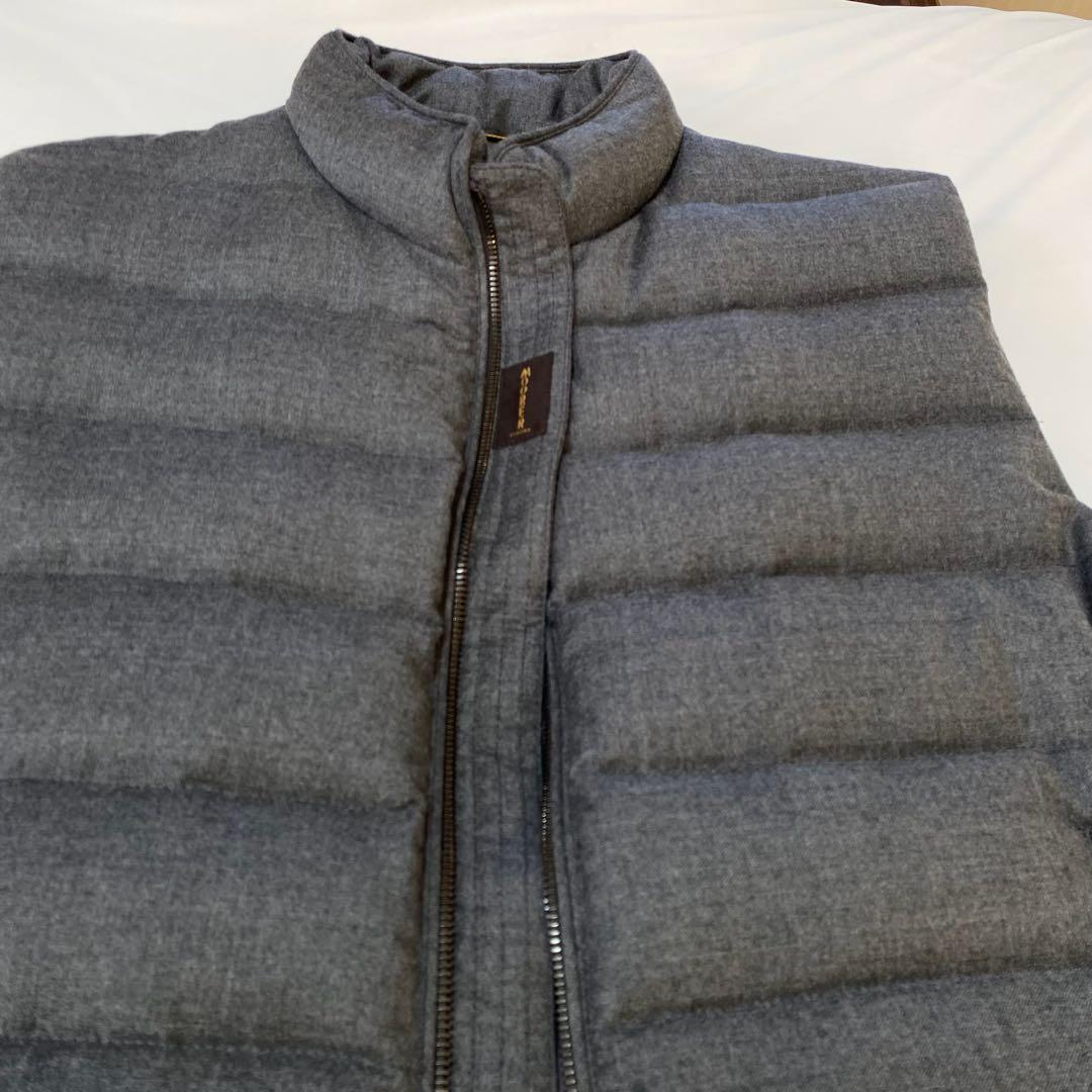 美品MooRER OLIVER-Lウールカシミアダウンベストグレー48 Ｌサイズ