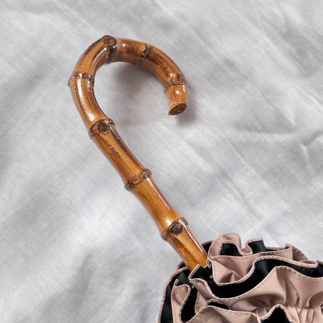 長傘　Mサイズ　フリル　ピンク【サンバリア100】