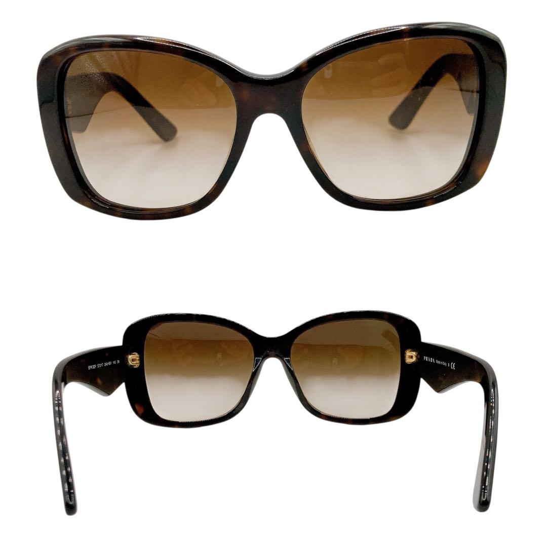 美品✨PRADA プラダ　サングラス　三角ロゴプレート　ベッコウ　ケース付き