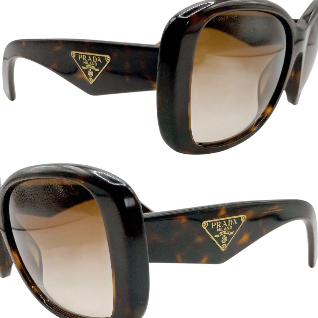 美品✨PRADA プラダ　サングラス　三角ロゴプレート　ベッコウ　ケース付き