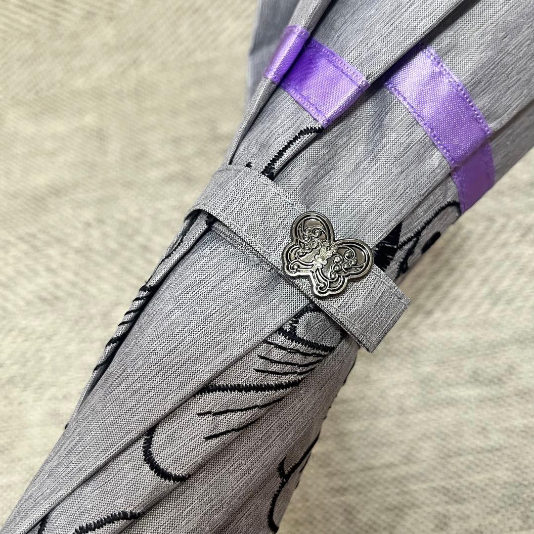美品　ANNA SUI アナスイ　刺繍蝶柄　パゴタ傘　UV日傘