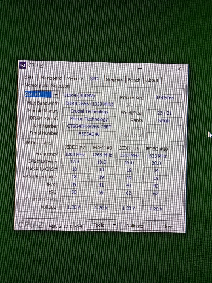 メモリ32GB Crucial DDR4-2666