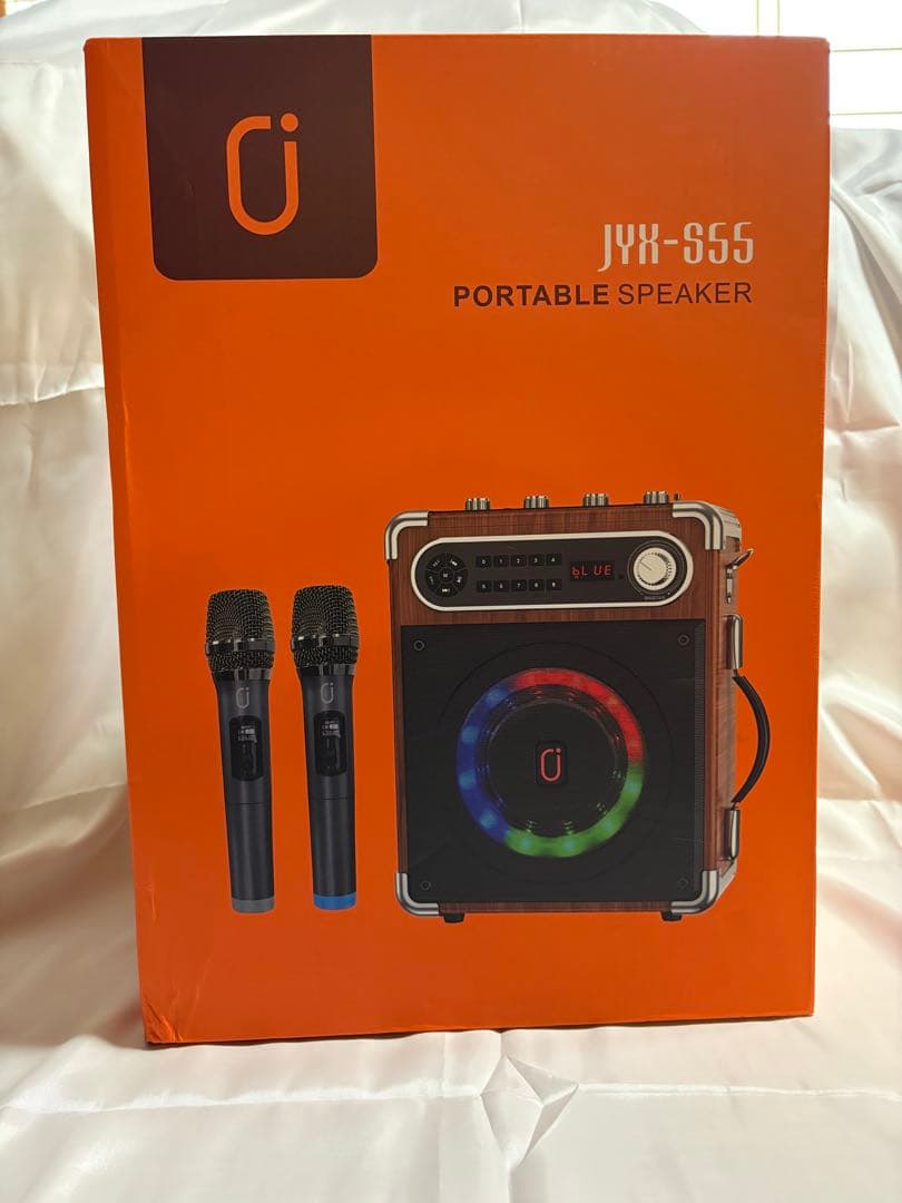 【未開封・新品】JYX-S55 ポータブルスピーカー マイク2本付 カラオケ
