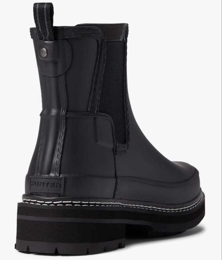 ハンター　レインブーツ チェルシー プラットフォーム 24cm 黒