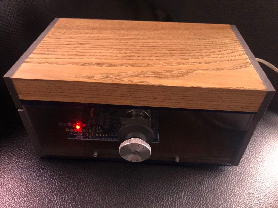 【自作passive attenuator】remote 付き 銘木天板組込⑤