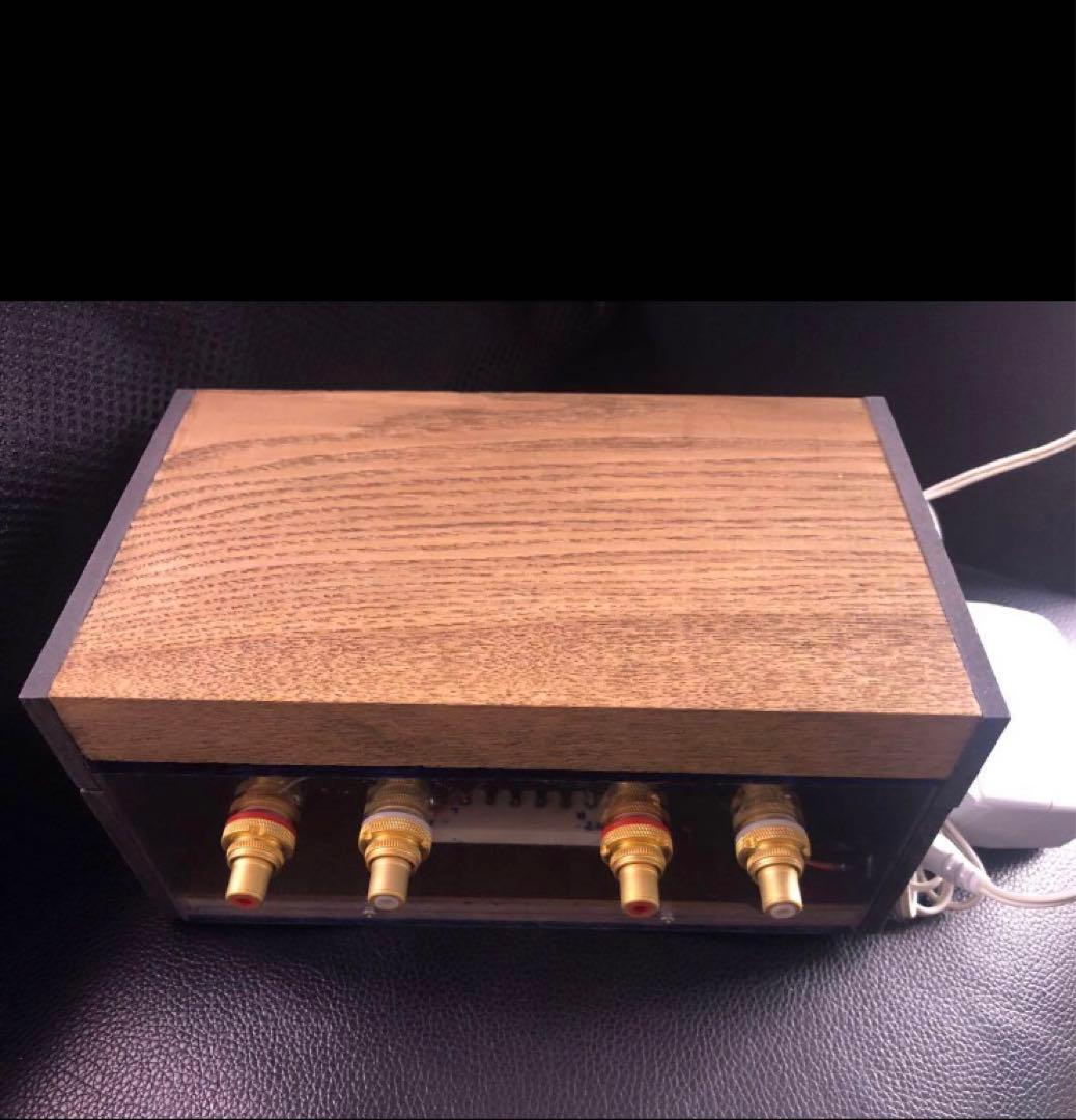 【自作passive attenuator】remote 付き 銘木天板組込⑤