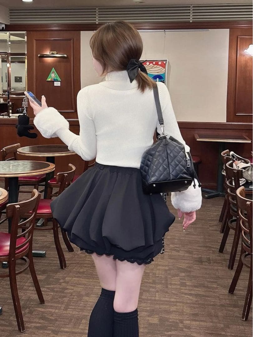 Darich ダーリッチ ボリュームバルーンミニスカート ブラック 黒 FREE