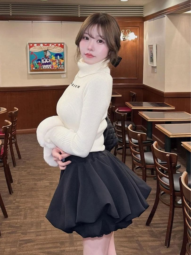 Darich ダーリッチ ボリュームバルーンミニスカート ブラック 黒 FREE