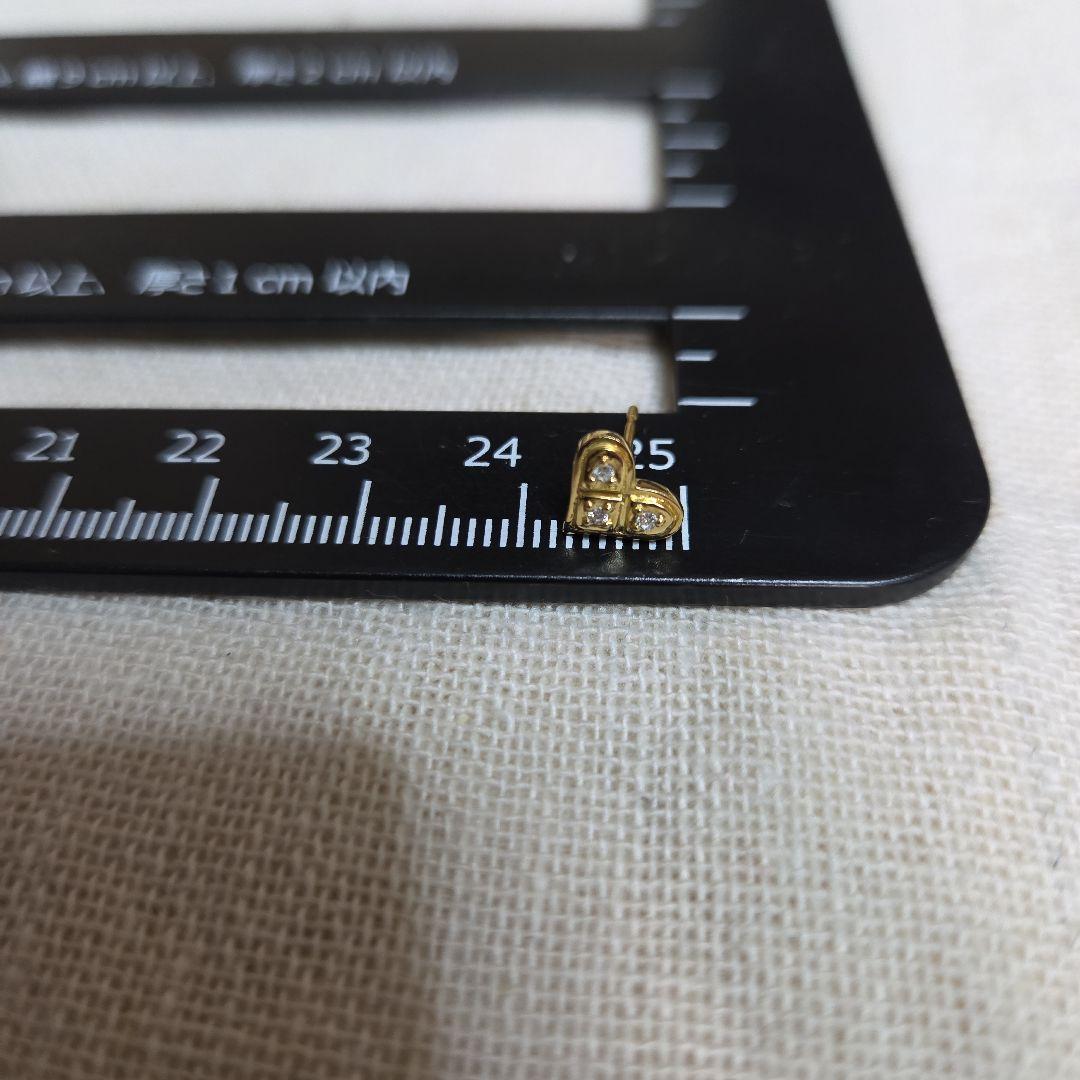 AHKAH K18YG ハート ダイヤ ピアス