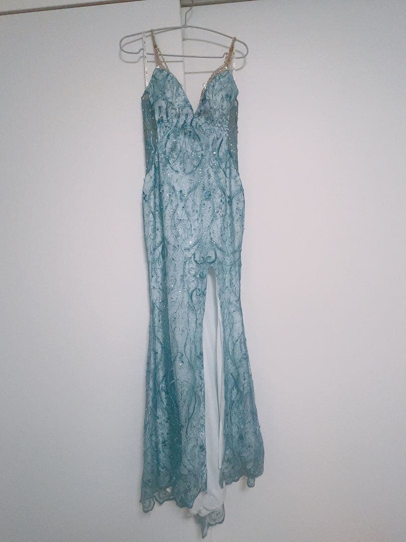 【Angel R】ロングドレス ブルー スパンコール