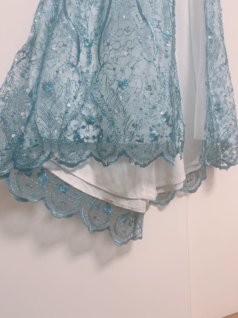 【Angel R】ロングドレス ブルー スパンコール