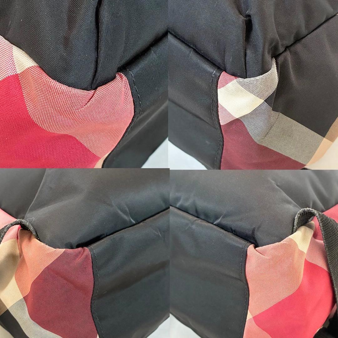 【美品】バーバリー ブルーレーベル クレストブリッジ リュック ナイロン 黒