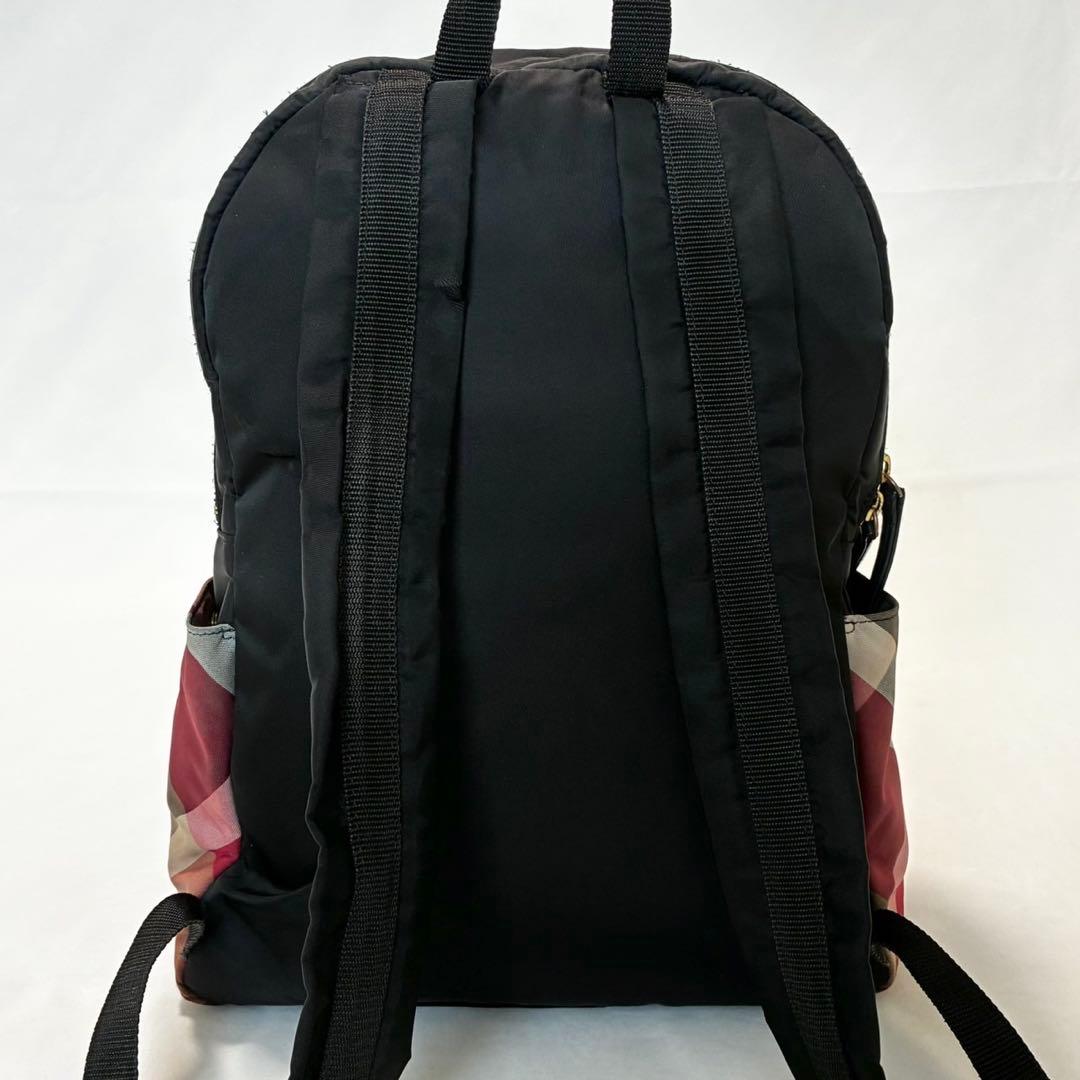 【美品】バーバリー ブルーレーベル クレストブリッジ リュック ナイロン 黒