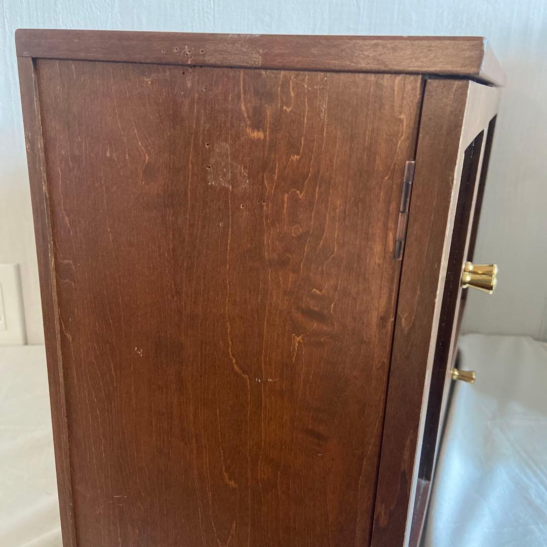 レトロ 木製ガラスケース 収納付き