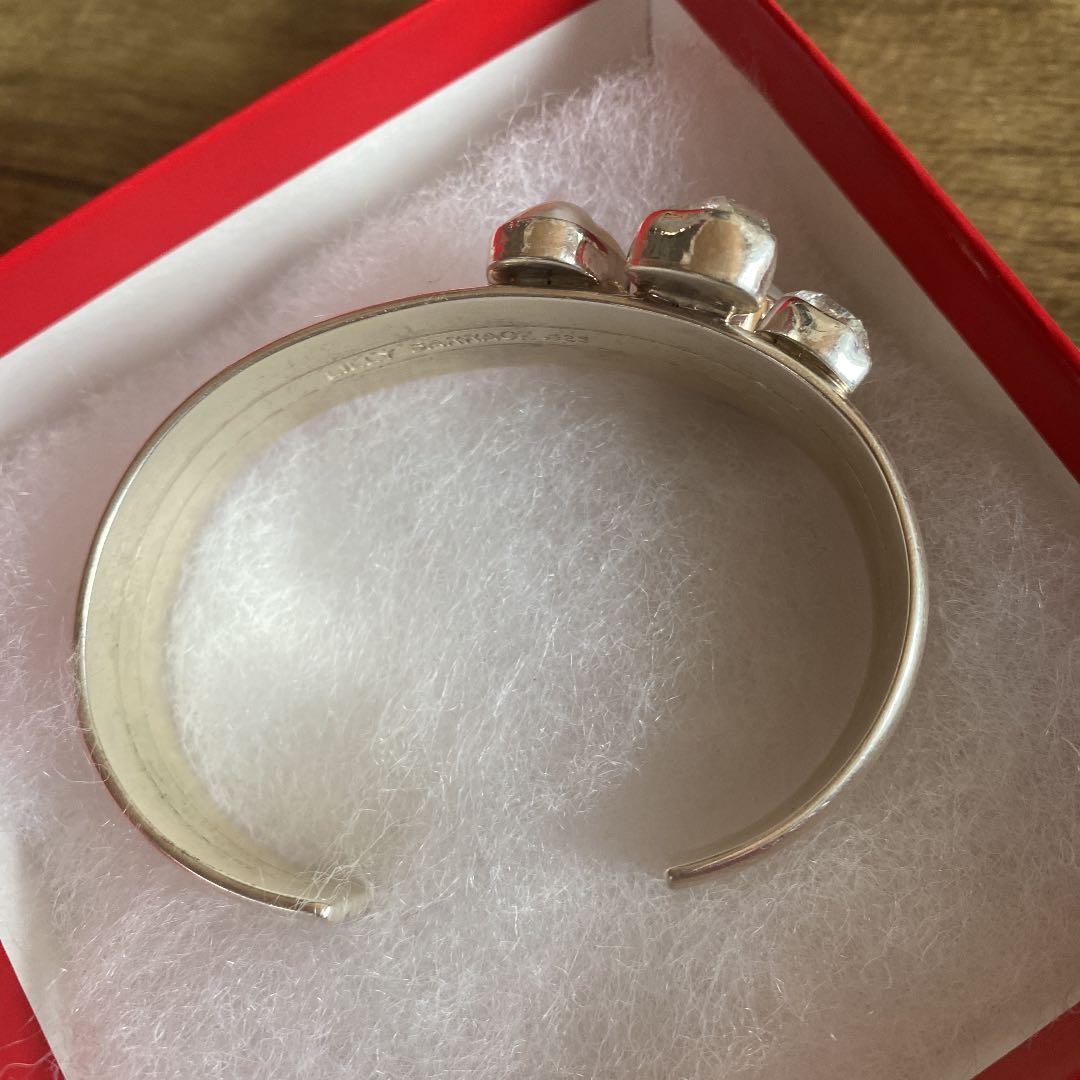 【新品未使用】LILLY BARRACK シルバー　バングル　ブレスレット　石