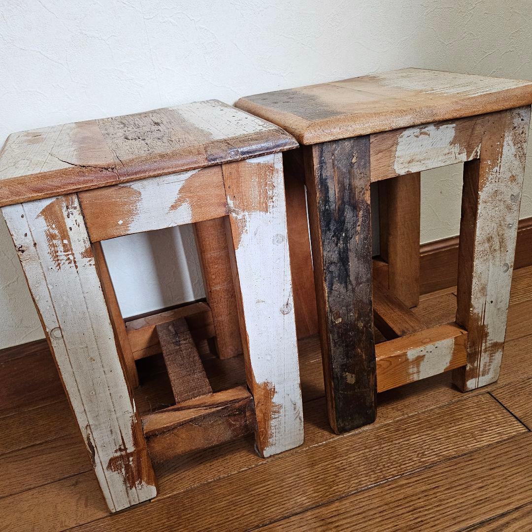 ジャーナルスタンダードファニチャー？ スツール ペイント加工 2脚 チェア