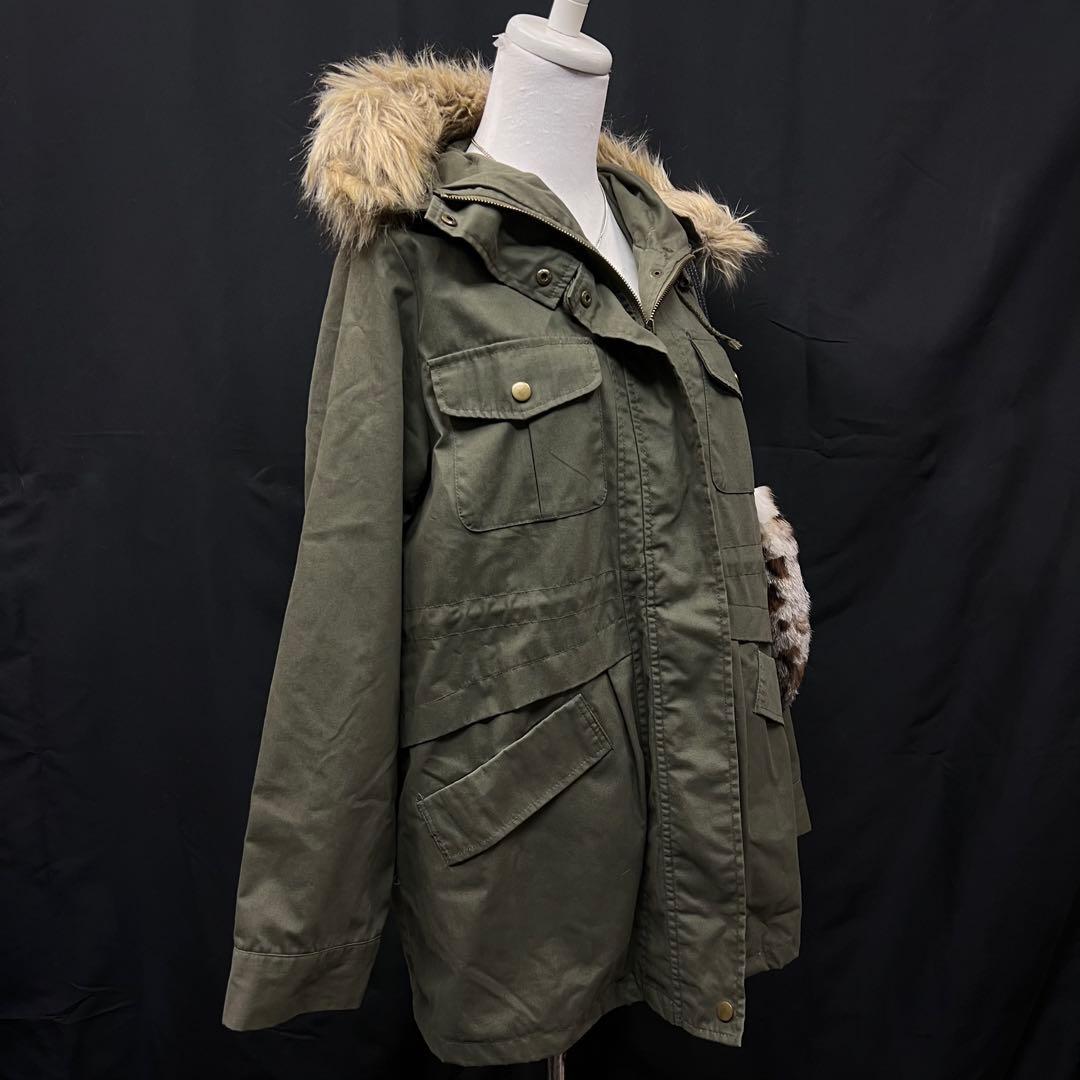 平成ギャル　y2k グランジ　ファー付き　モッズコート　ギミック　ダークコア