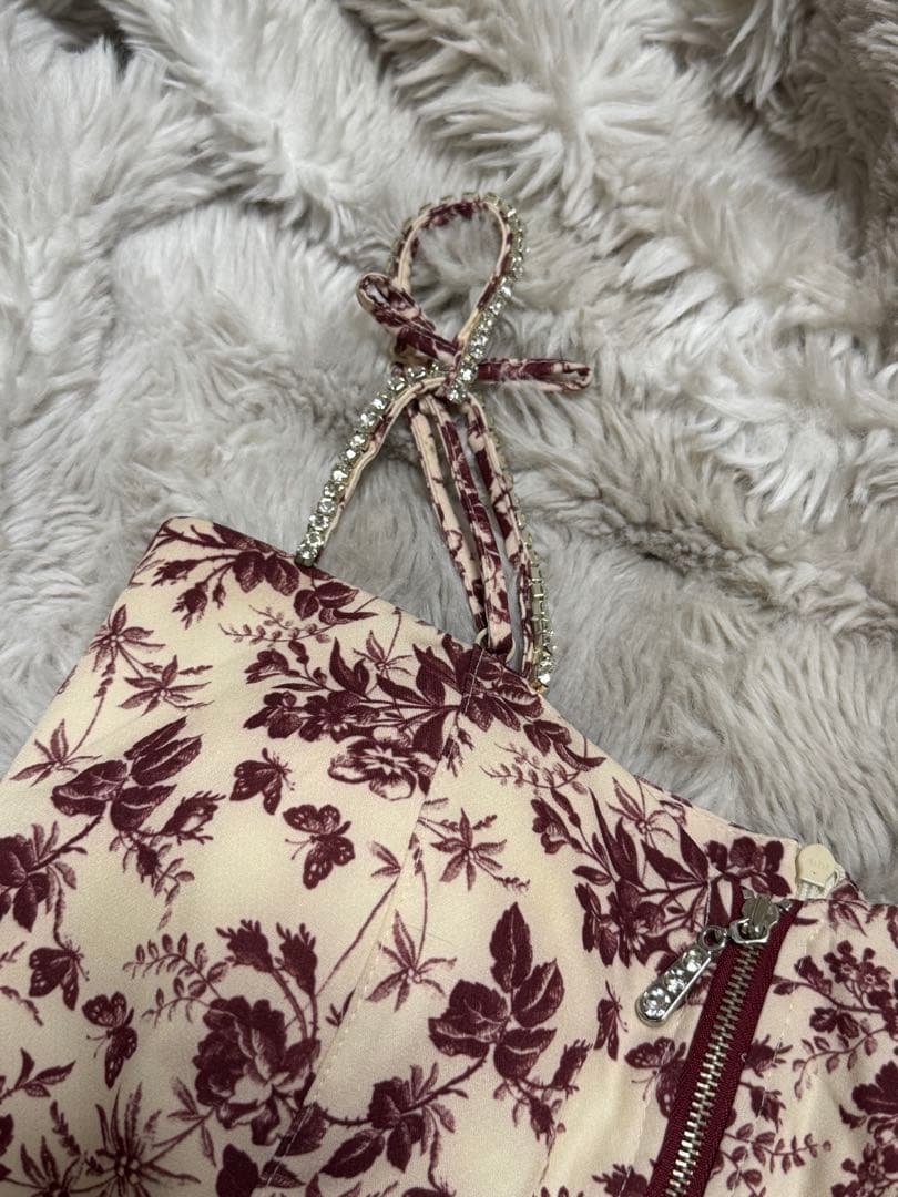 RANS フラワープリント ミニドレス