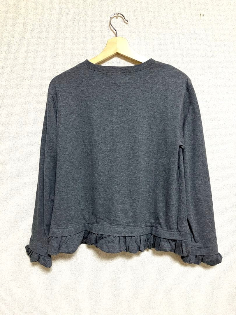 新品未使用pillings（ピリングス） フリル ロングスリーブ ティー　グレー