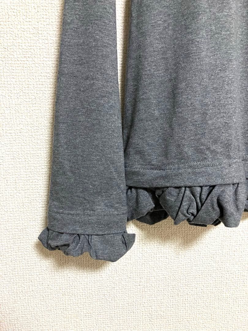 新品未使用pillings（ピリングス） フリル ロングスリーブ ティー　グレー