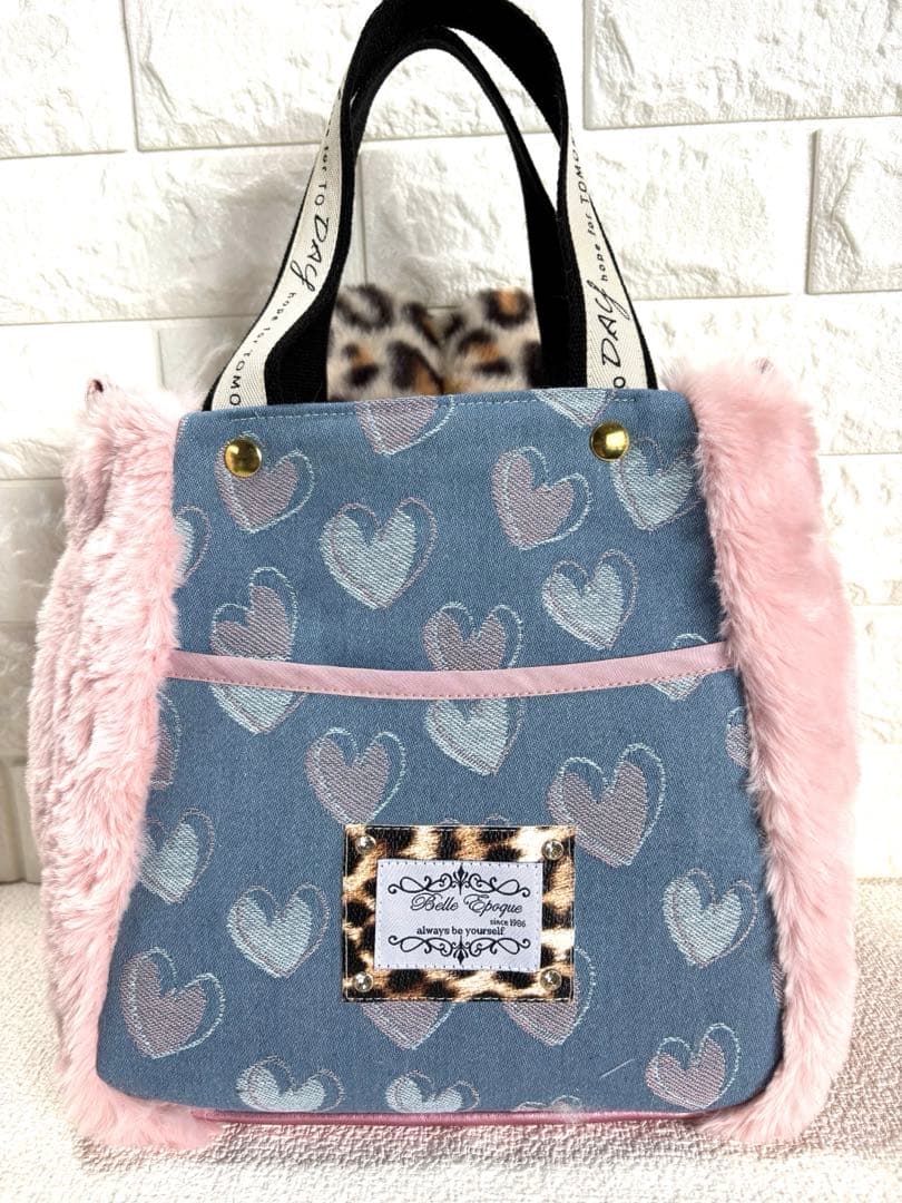 黒*こ様 コヤンイサムチョン　ファーフリルトートバッグ　クムちゃん　ヒョウ柄うさ