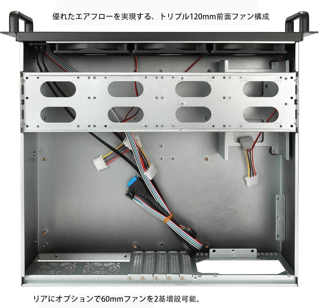 新品⭐️3Uサイズ ラックマウント型サーバーケース ブラック 産業用PCシャーシ