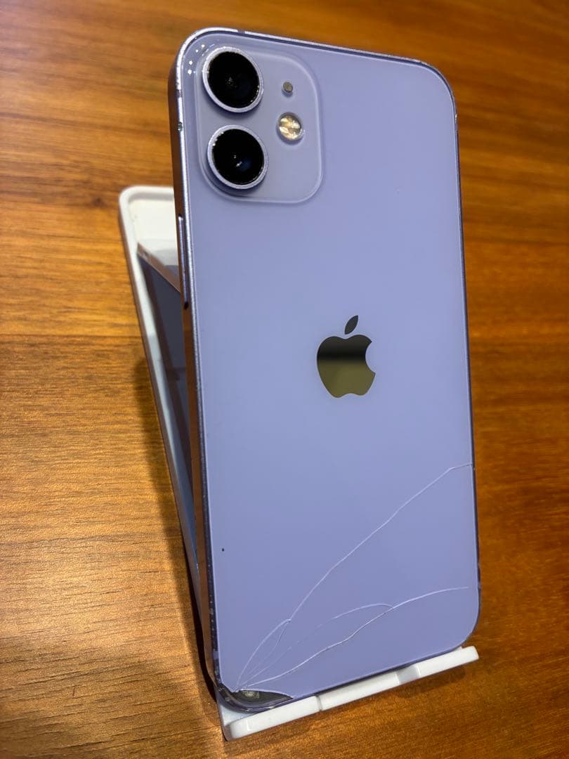 iPhone 12 mini 256GB パープル 背面割れ SIMフリー