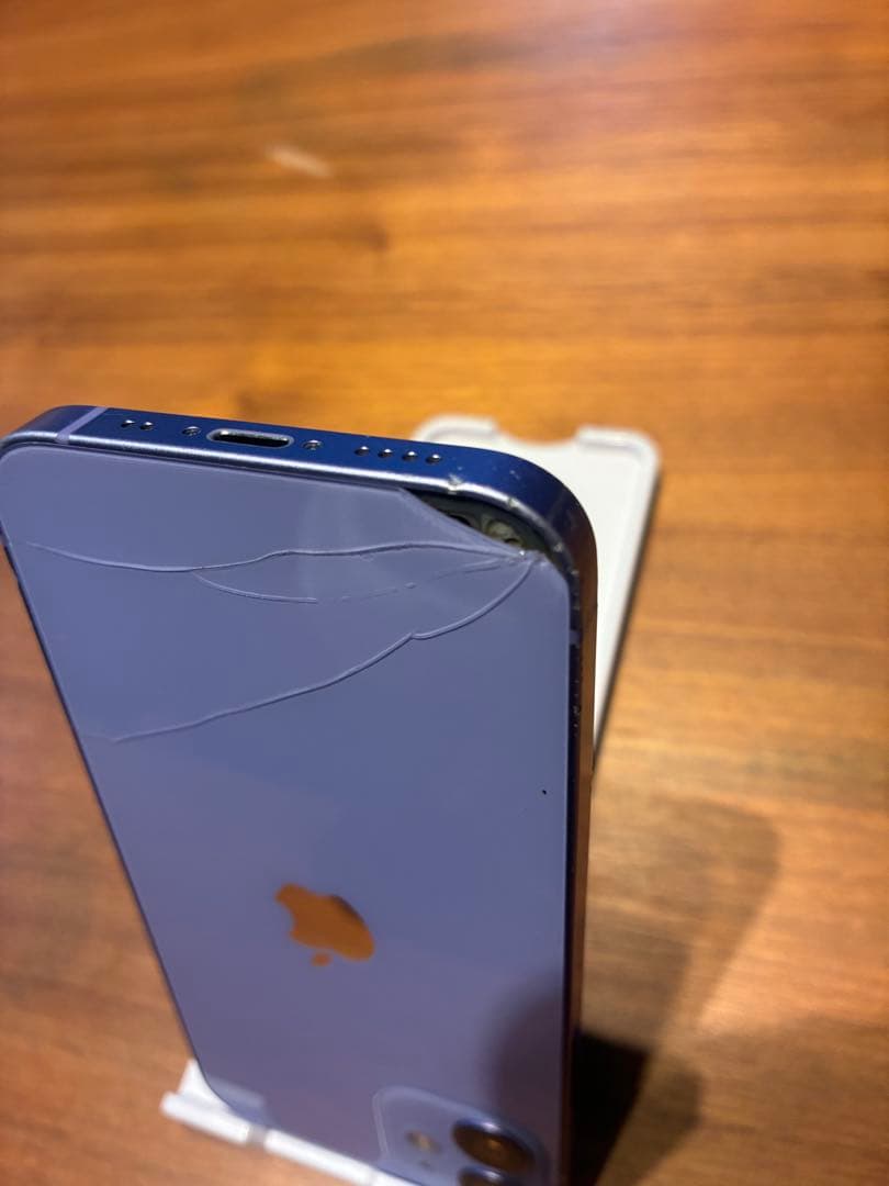 iPhone 12 mini 256GB パープル 背面割れ SIMフリー