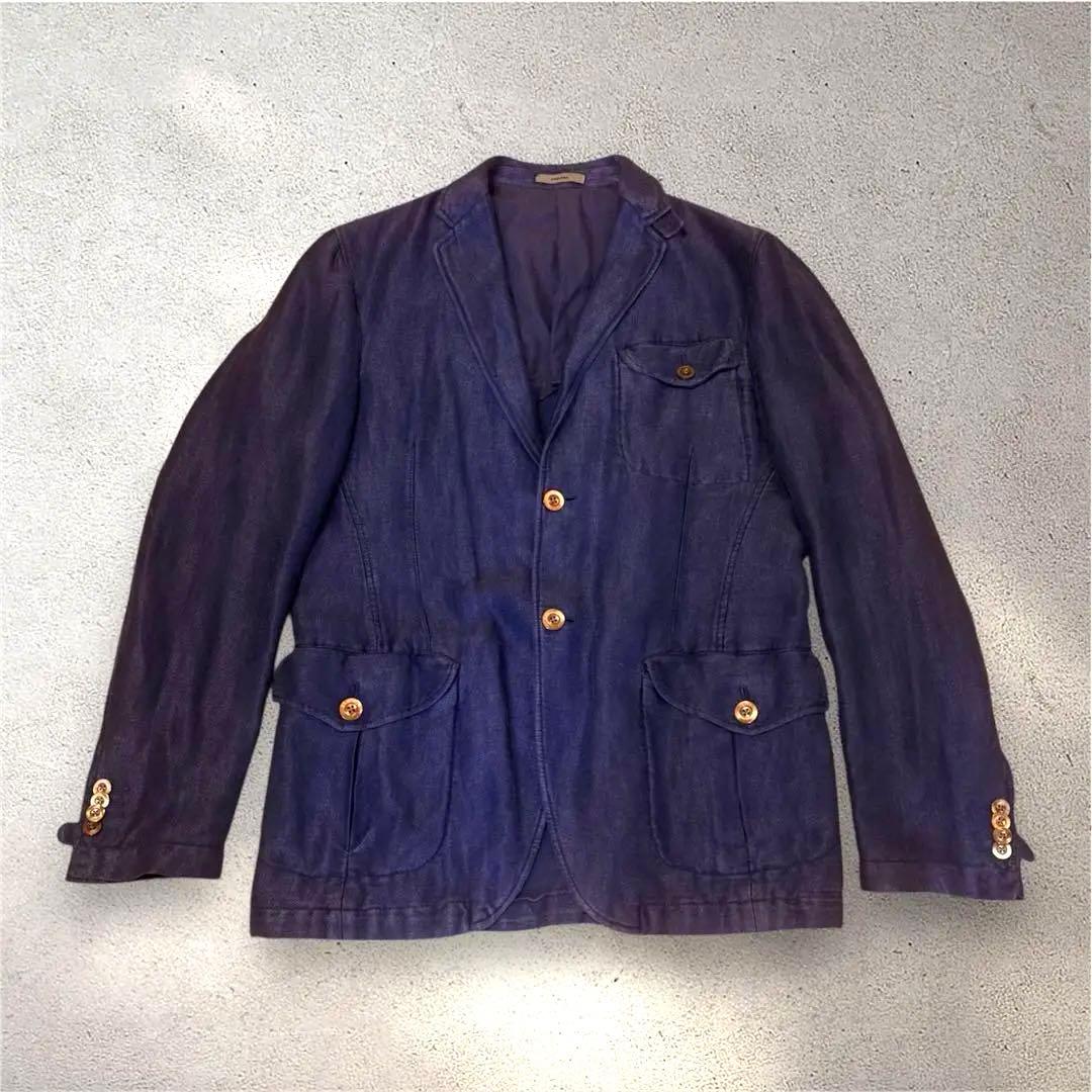 ボリオリ イタリア製 LINEN SAFARI K.JACKET 48