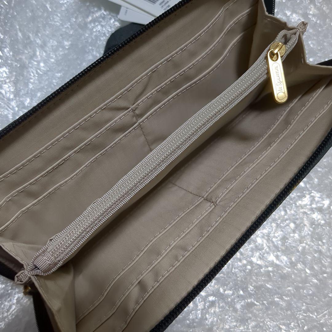 グリーン系統 ラウンドファスナー長財布 新品未使用 花柄 レスポートサック