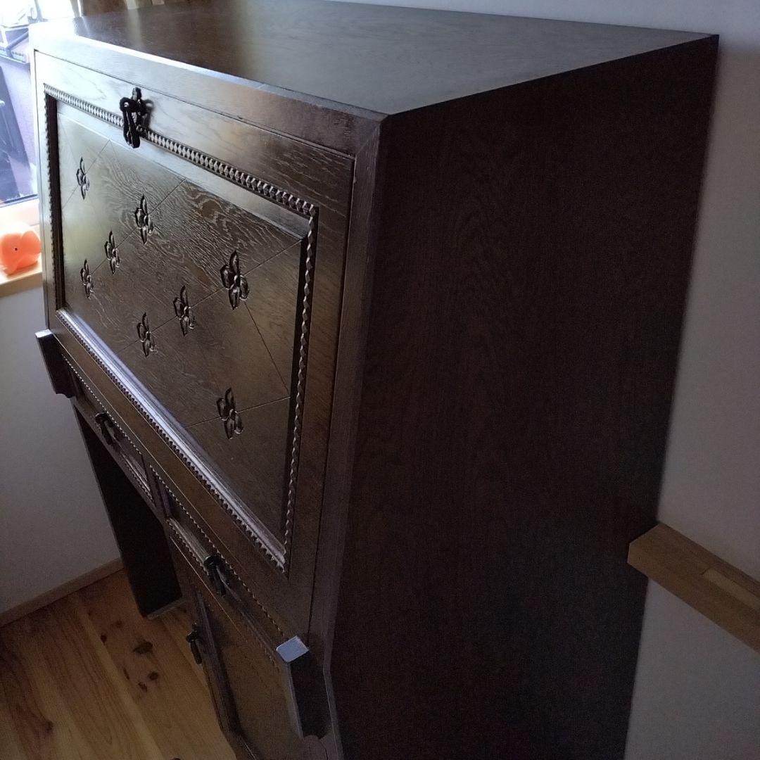 神戸家具　ライティングビューロー 木製机 引き出し付き