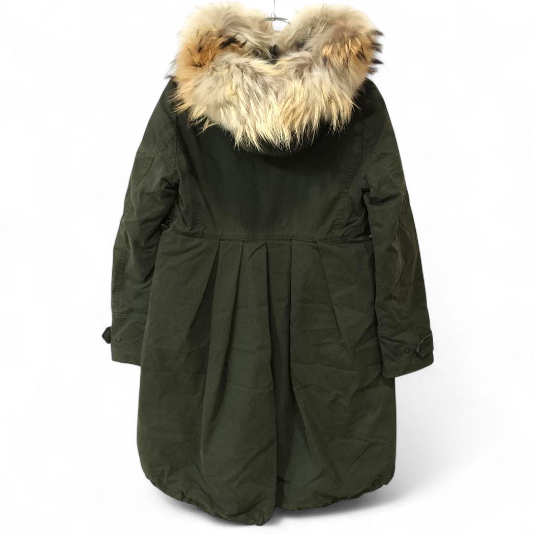 モンクレール ダウンジャケット カーキ 美品 フード付 モッズコート1