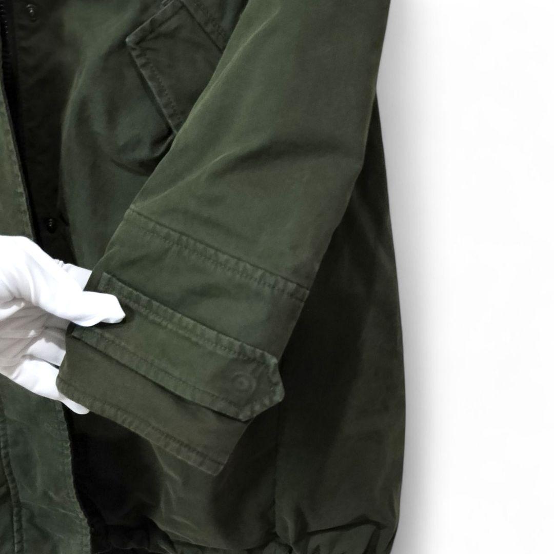 モンクレール ダウンジャケット カーキ 美品 フード付 モッズコート1